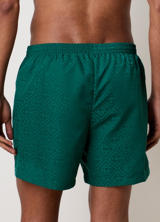 Casablanca Zwemshorts met jacquard dessin en logo - achterkant groen