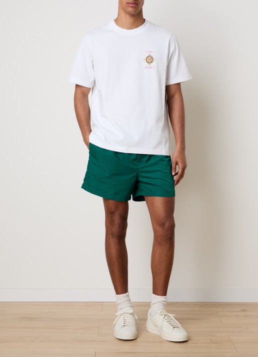 Casablanca Zwemshorts met jacquard dessin en logo - voorkant 3 groen