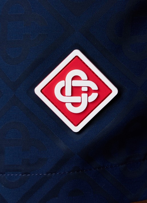 Casablanca Zwemshorts met jacquard dessin en logo - detail 5 donkerblauw