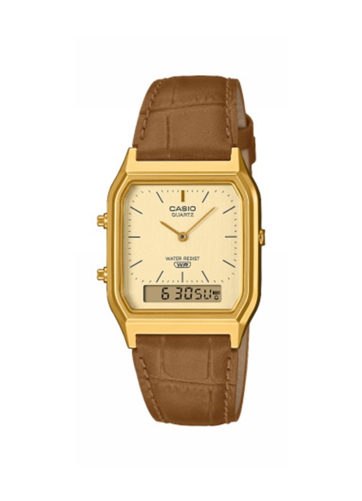 Casio Vintage horloge AQ-230EGL-9AEF - voorkant donkerbruin