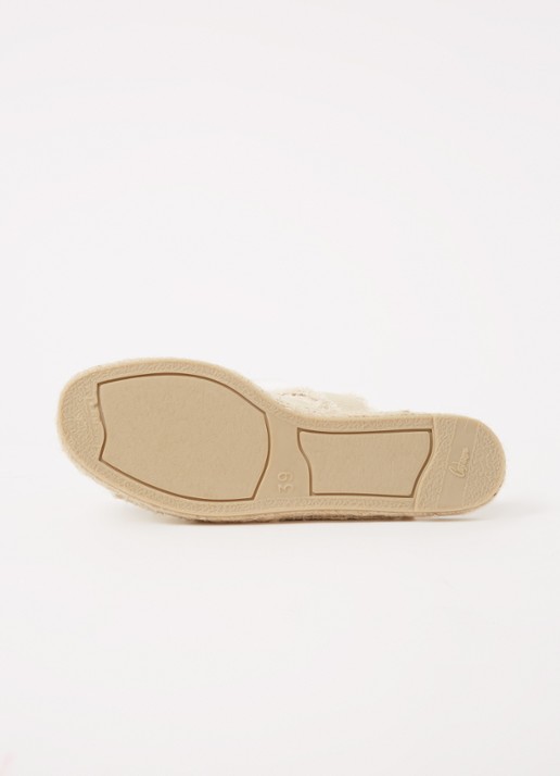 Castañer Pilita slipper met gerafelde details - detail 5 zand