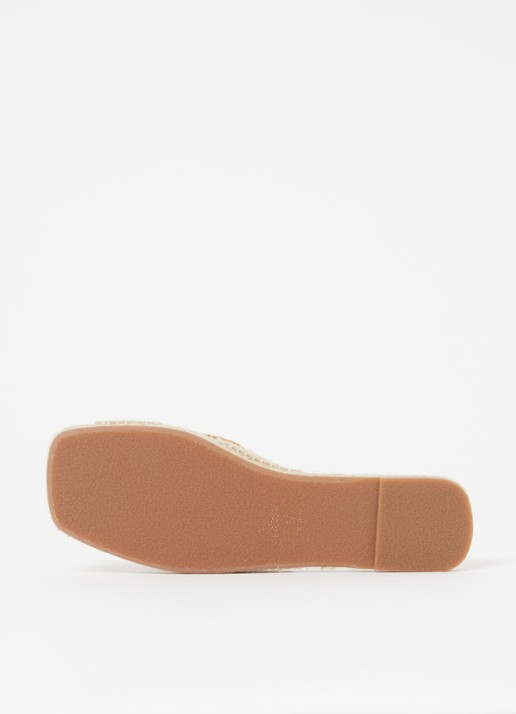 Castañer Priscila slipper met raffia details - detail 4 bruin