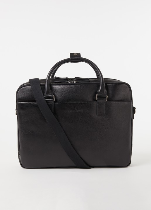 Castelijn & Beerens Carisma businesstas van leer met 15,6 inch laptopvak - voorkant 2 zwart