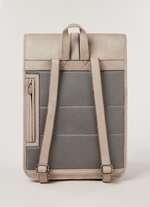 Castelijn & Beerens Carisma rugzak van leer met 15,6 inch laptopvak - unisex - detail zand