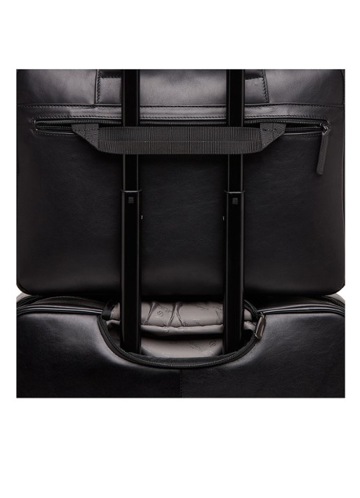 Castelijn & Beerens Charlie businesstas van leer met 15,6 inch laptopvak - detail 4 zwart
