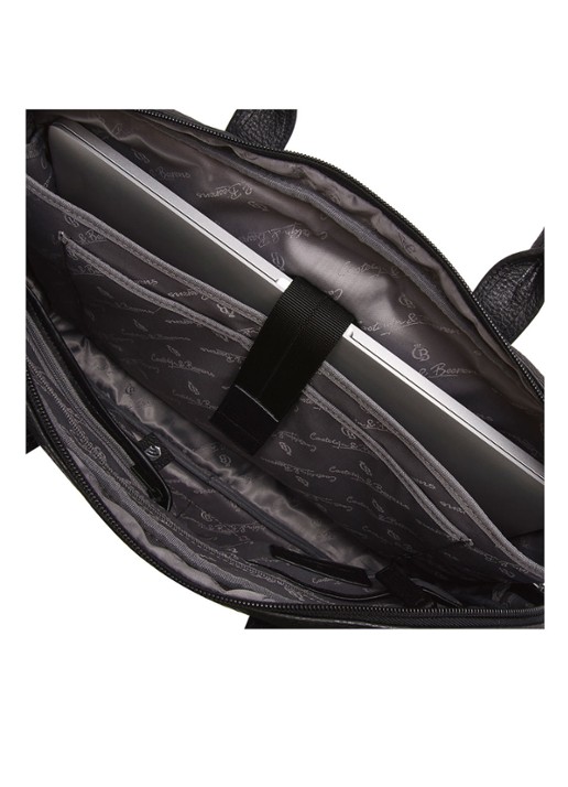 Castelijn & Beerens Chris businesstas van leer met 15,6 inch laptopvak - detail 6 zwart
