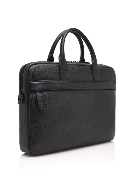 Castelijn & Beerens Chris businesstas van leer met 15,6 inch laptopvak - voorkant 2 zwart