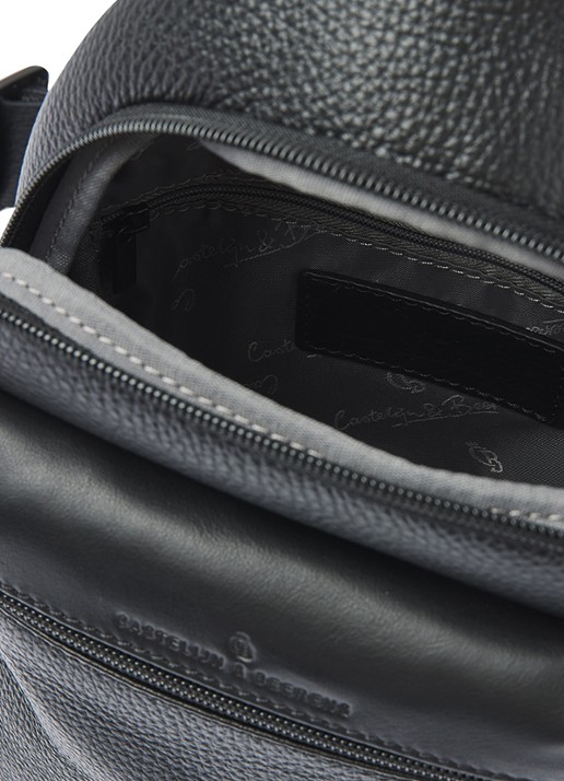 Castelijn & Beerens Crossbodytas van leer - detail 4 zwart