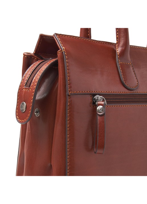 Castelijn & Beerens Ellen schoudertas met 15 inch laptopvak - detail 4 cognac