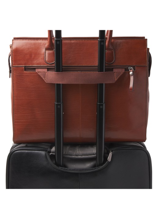 Castelijn & Beerens Ellen schoudertas met 15 inch laptopvak - detail 8 cognac