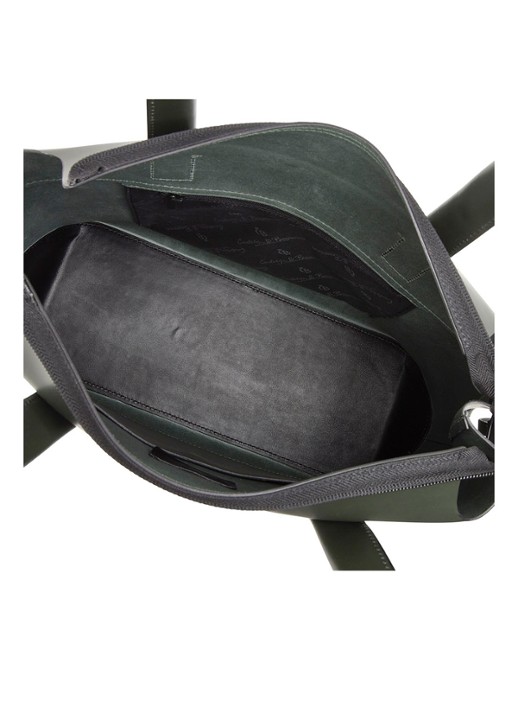 Castelijn & Beerens Emma schoudertas van leer met 13,3 inch laptopvak - detail 5 groen