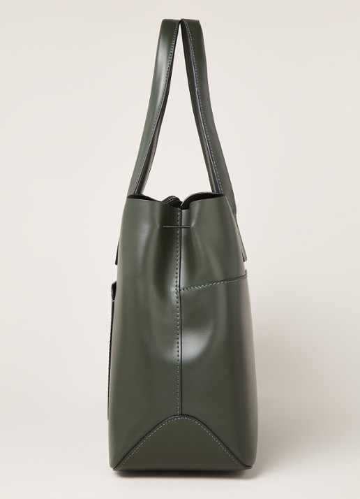 Castelijn & Beerens Emma schoudertas van leer met 13,3 inch laptopvak - detail 7 groen