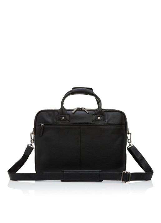 Castelijn & Beerens Firenze businesstas van leer met 15,6 inch laptopvak - voorkant 4 zwart
