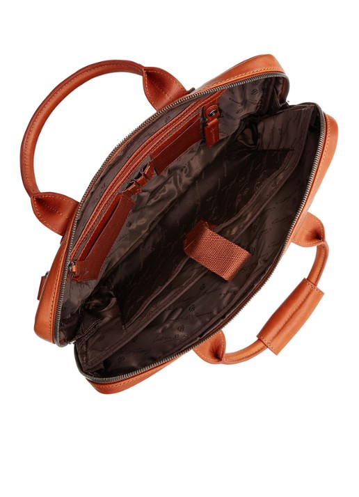 Castelijn & Beerens Firenze businesstas van leer met 15,6 inch laptopvak - detail 3 cognac