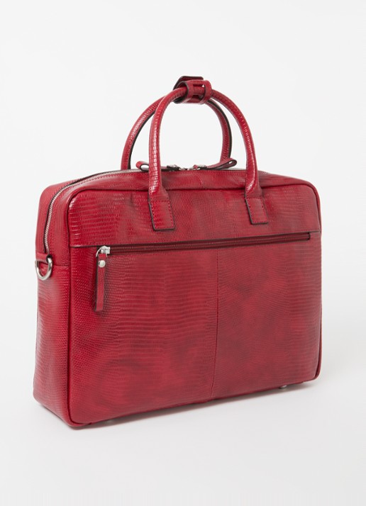 Castelijn & Beerens Ilse laptoptas met 15,6 inch laptopvak - achterkant rood