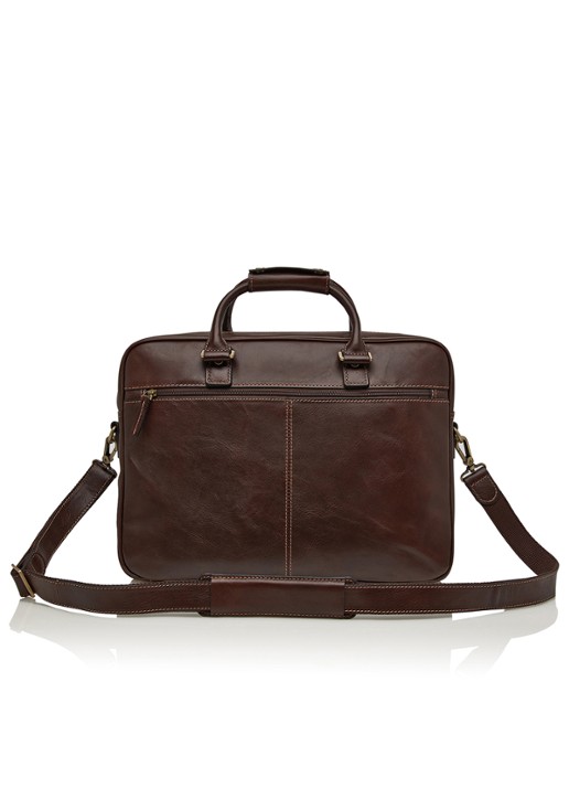 Castelijn & Beerens Laptoptas 15,6 inch - voorkant 2 bruin