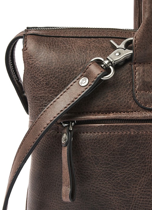Castelijn & Beerens Laptoptas van leer met 15,6 inch laptopvak - detail 3 bruin