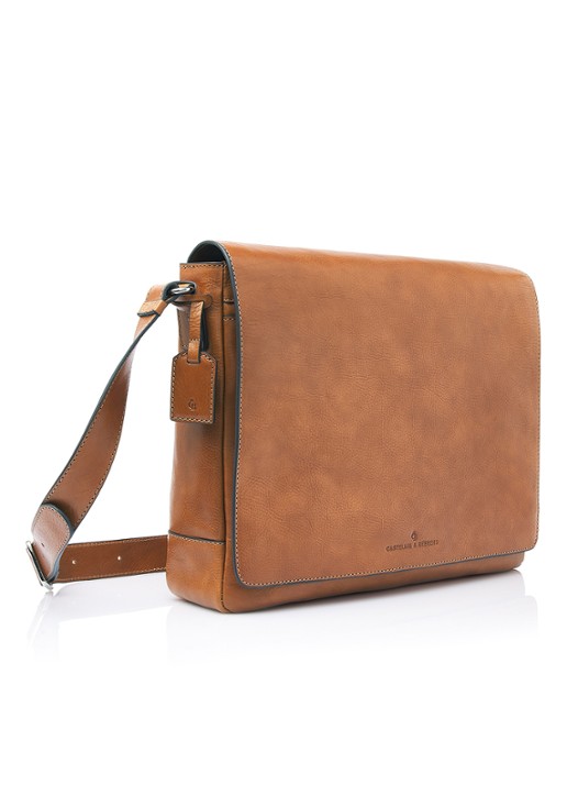 Castelijn & Beerens Mark laptoptas 15,6 inch - voorkant 2 bruin