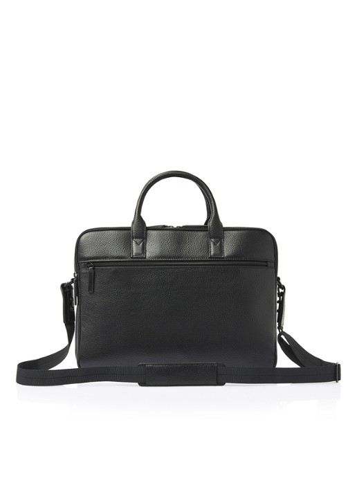 Castelijn & Beerens Moss laptoptas van leer met 17 inch laptopvak - achterkant 7 zwart