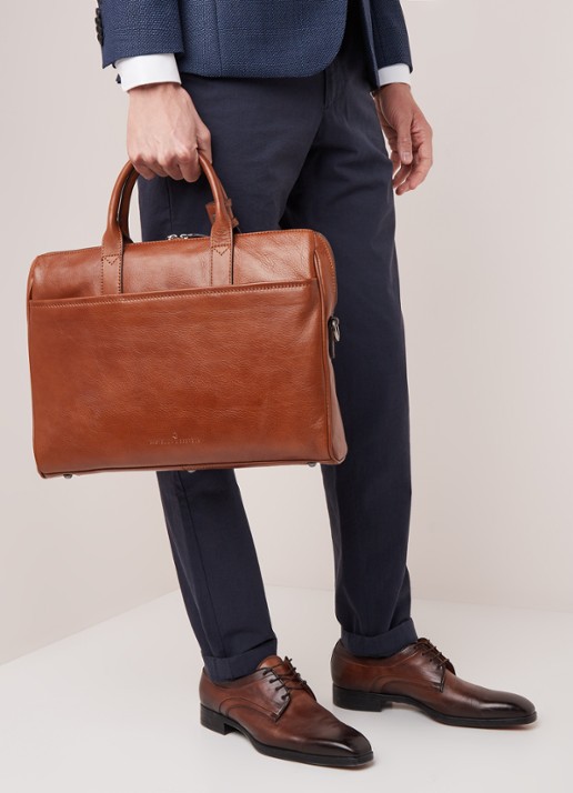 Castelijn & Beerens Nova businesstas met 15.6 inch laptophoes - voorkant 5 bruin