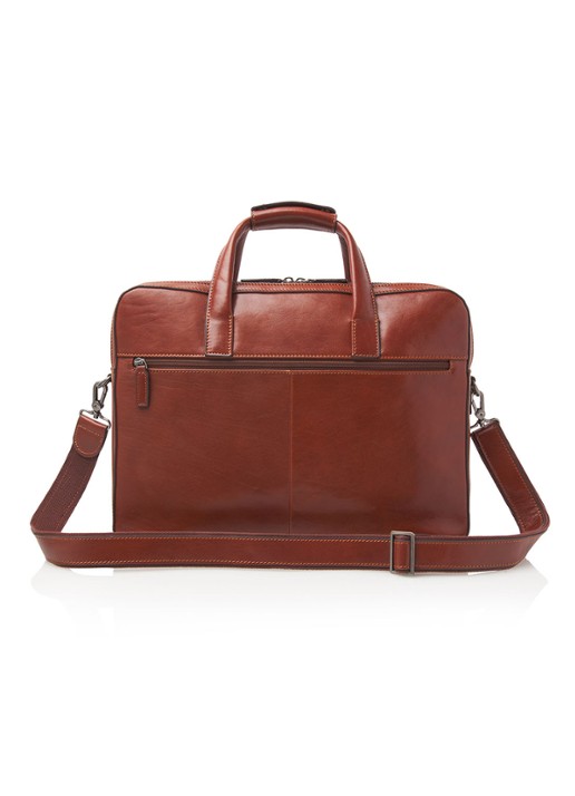 Castelijn & Beerens Paul businesstas van leer met 15,6 inch laptopvak - detail 3 cognac
