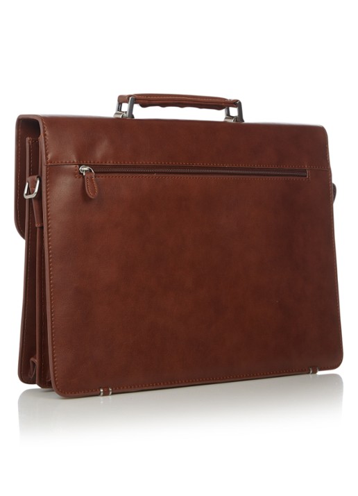 Castelijn & Beerens Realta businesstas van leer met 13.3 inch laptopvak - detail cognac