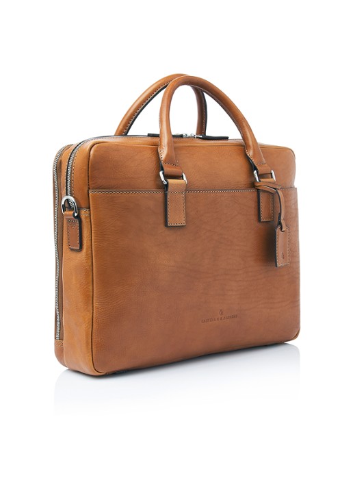 Castelijn & Beerens Rick laptoptas 15,6 inch - voorkant 2 bruin