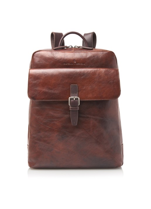 Castelijn & Beerens Rien rugzak van leer met 15,6 inch laptopvak