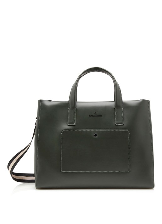 Castelijn & Beerens Sofie businesstas van leer met 15,6 inch laptopvak - voorkant groen
