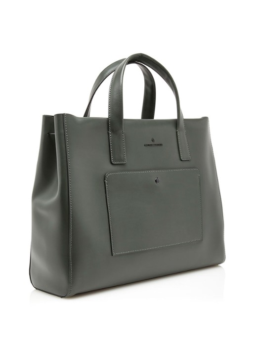 Castelijn & Beerens Sofie businesstas van leer met 15,6 inch laptopvak - voorkant 2 groen