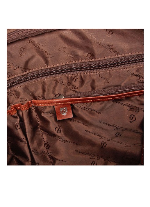 Castelijn & Beerens Verona laptoptas van leer met 15 inch laptopvak - detail 3 cognac