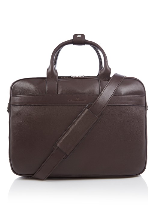 Castelijn & Beerens Vivo businesstas van leer met 15,6 inch laptopvak - voorkant donkerbruin