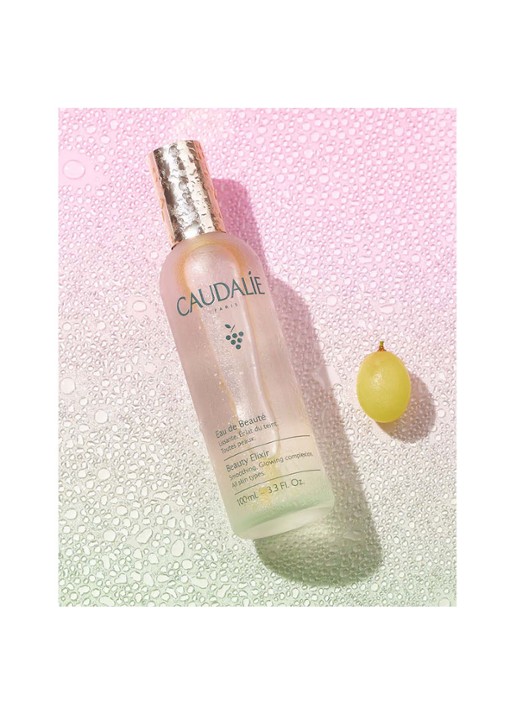 Caudalie Beauty Elixir - 2-in-1 verzorgende face mist & make-up setting spray - voorkant 2 roze