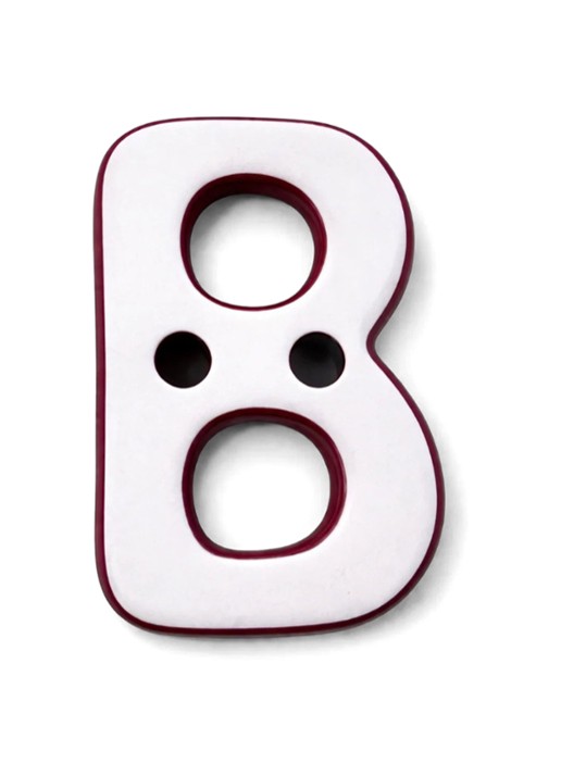 Ceramics by Romy Letter B hanger 10 cm - voorkant 3 geel