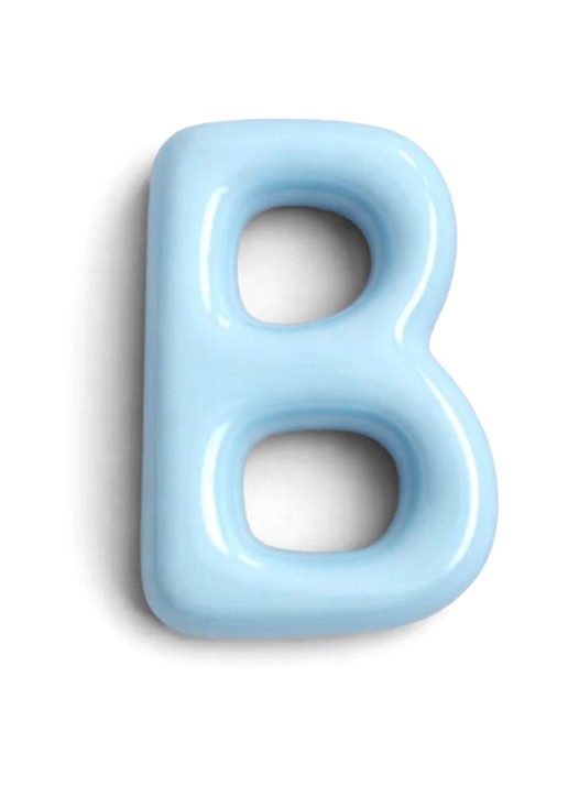 Ceramics by Romy Letter B hanger 10 cm - voorkant 2 lichtblauw