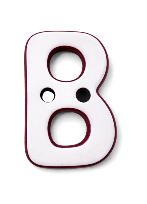 Ceramics by Romy Letter B hanger 10 cm - voorkant 3 lichtblauw