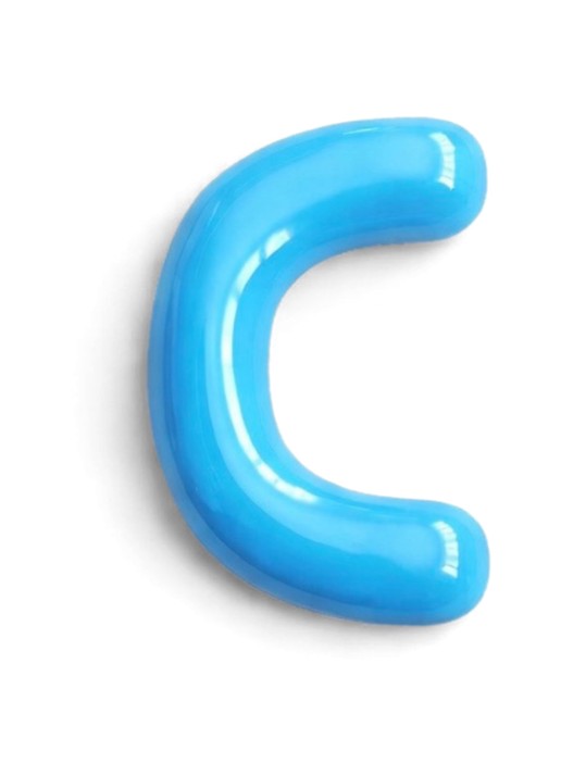 Ceramics by Romy Letter C hanger 10 cm - voorkant donkerblauw