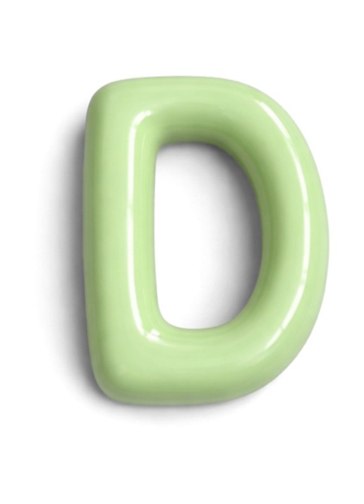 Ceramics by Romy Letter D hanger 10 cm - voorkant mint