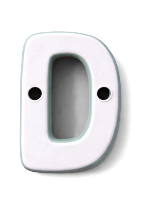 Ceramics by Romy Letter D hanger 10 cm - voorkant 2 mint