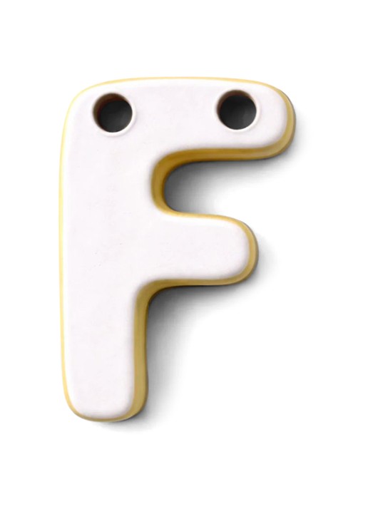 Ceramics by Romy Letter F hanger 10 cm - voorkant 2 blauw