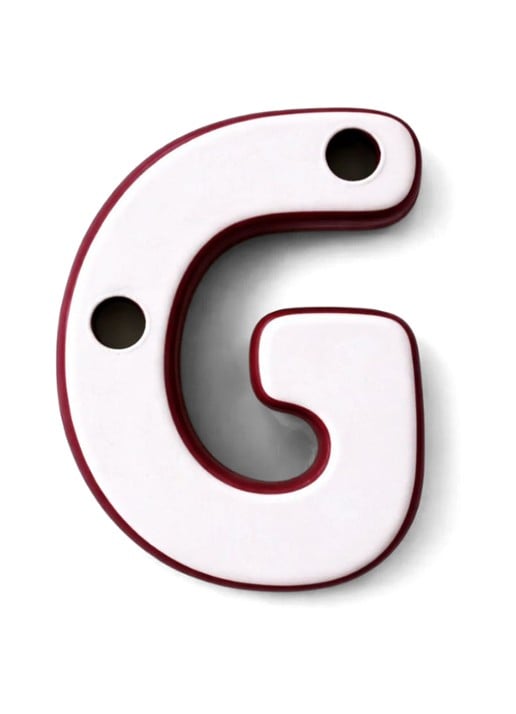 Ceramics by Romy Letter G hanger 10 cm - voorkant 2 bordeauxrood
