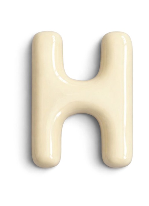 Ceramics by Romy Letter H hanger 10 cm - voorkant gebroken wit