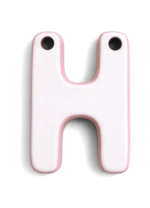 Ceramics by Romy Letter H hanger 10 cm - voorkant 2 bruin