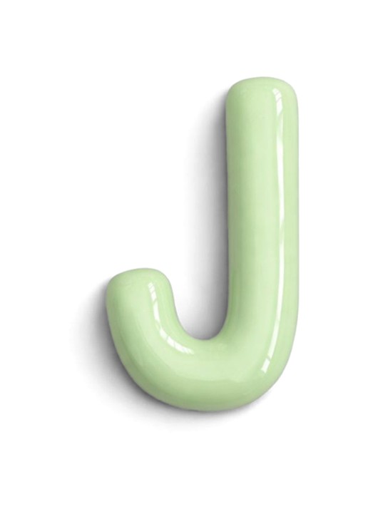 Ceramics by Romy Letter J hanger 10 cm - voorkant mint