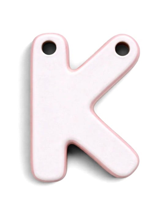 Ceramics by Romy Letter K hanger 10 cm - voorkant 2 mosgroen