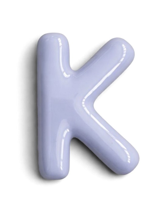 Ceramics by Romy Letter K hanger 10 cm - voorkant paars