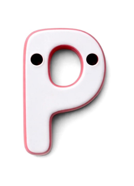 Ceramics by Romy Letter P hanger 10 cm - voorkant 2 lila