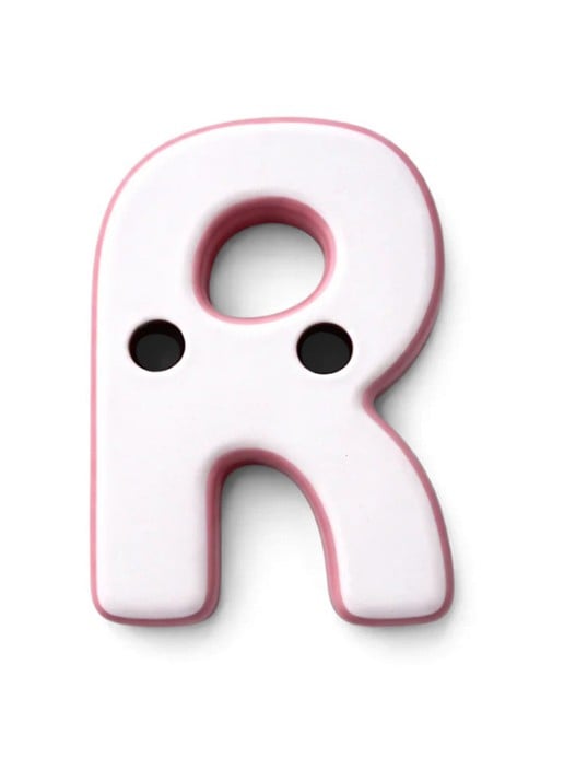 Ceramics by Romy Letter R hanger 10 cm - voorkant 2 gebroken wit
