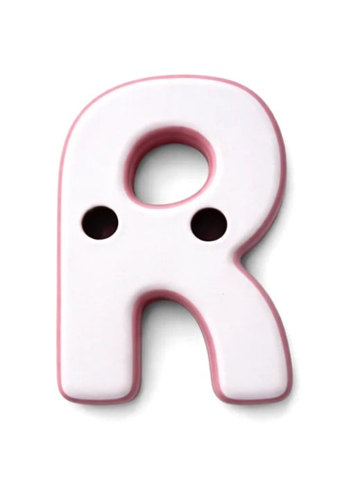 Ceramics by Romy Letter R hanger 10 cm - voorkant 2 lichtroze