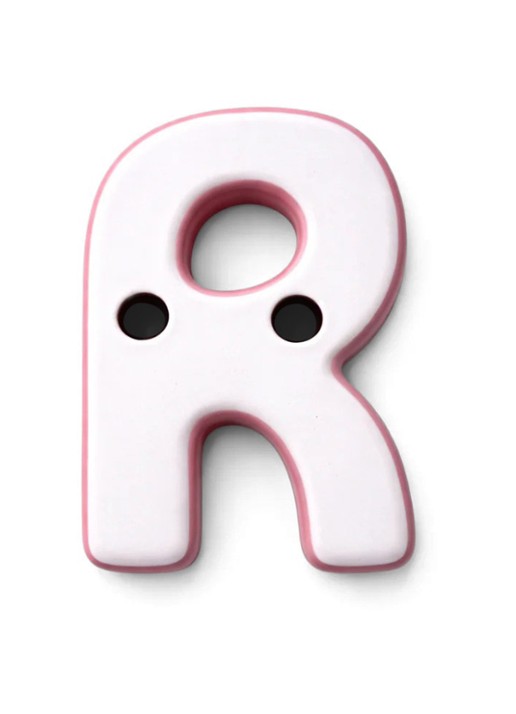 Ceramics by Romy Letter R hanger 10 cm - voorkant 2 lichtblauw